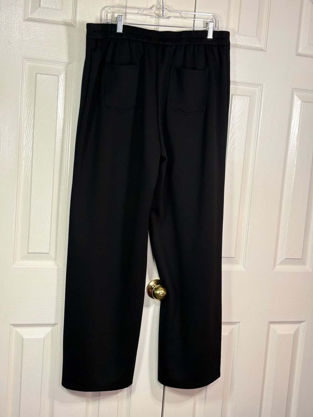 Comfortable Plus Size Black High Waist Wide Leg Tab Pants - Picture 5 of 5